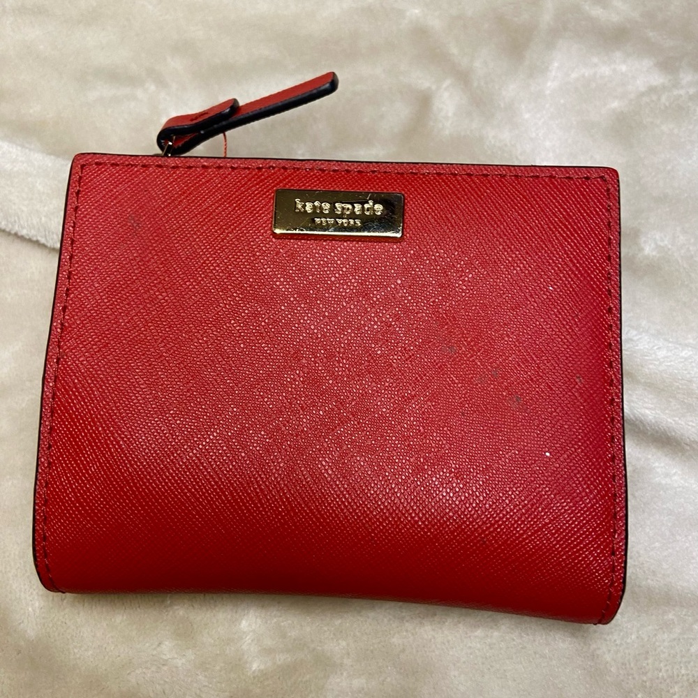 Red leather kate spade wallet
